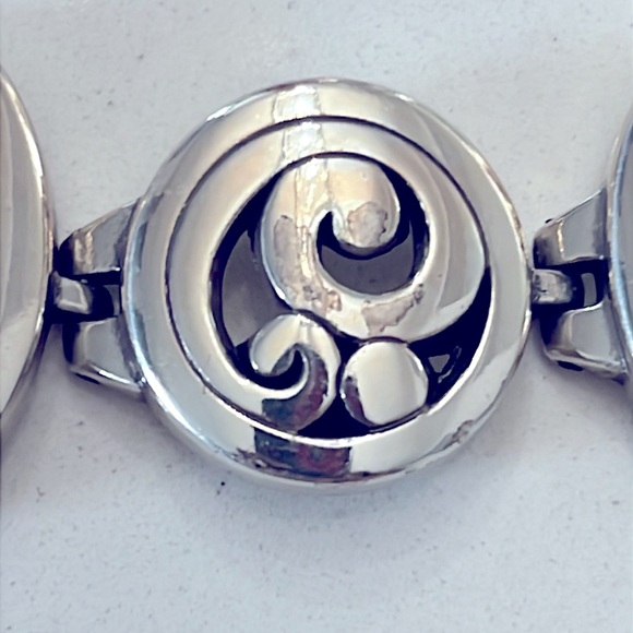 Brighton Contempo Link Bracelet Silver Plated Scrolled Oval Round Designs - Picture 13 of 17